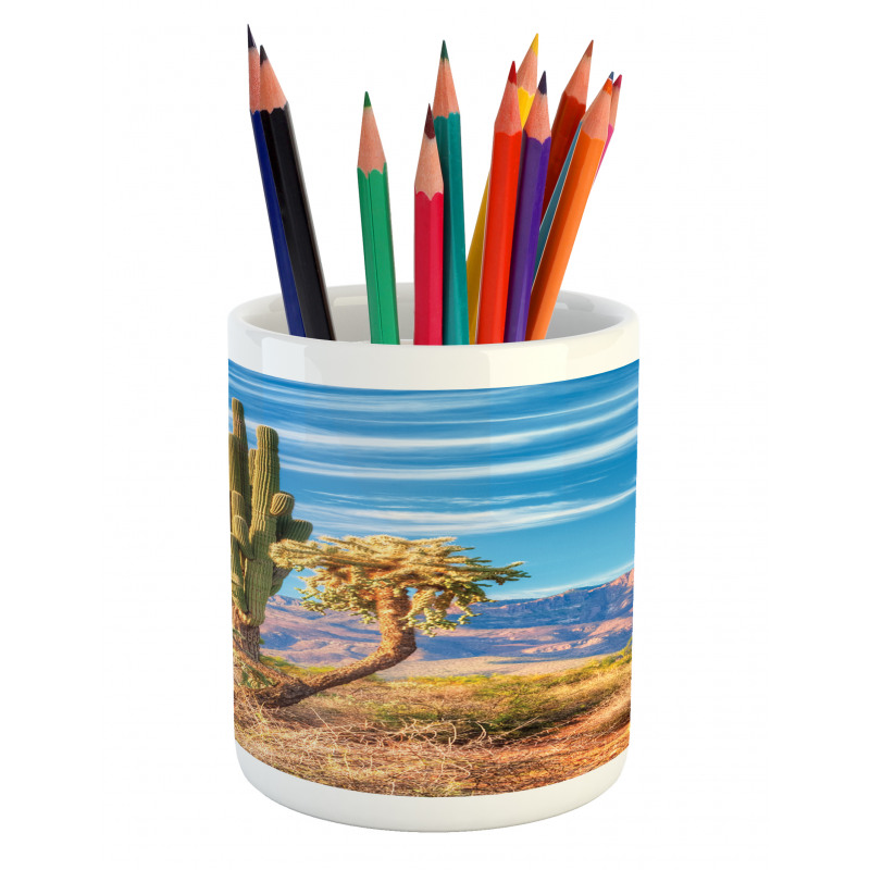 Landscape and Prickle Plant Pencil Pen Holder