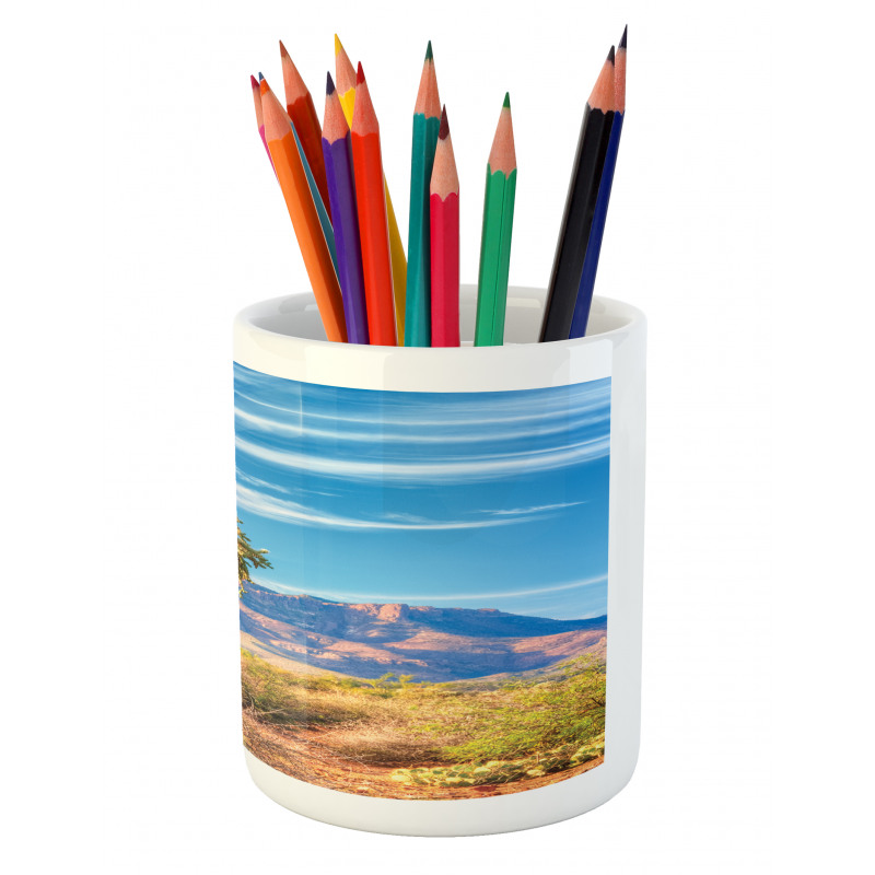 Landscape and Prickle Plant Pencil Pen Holder