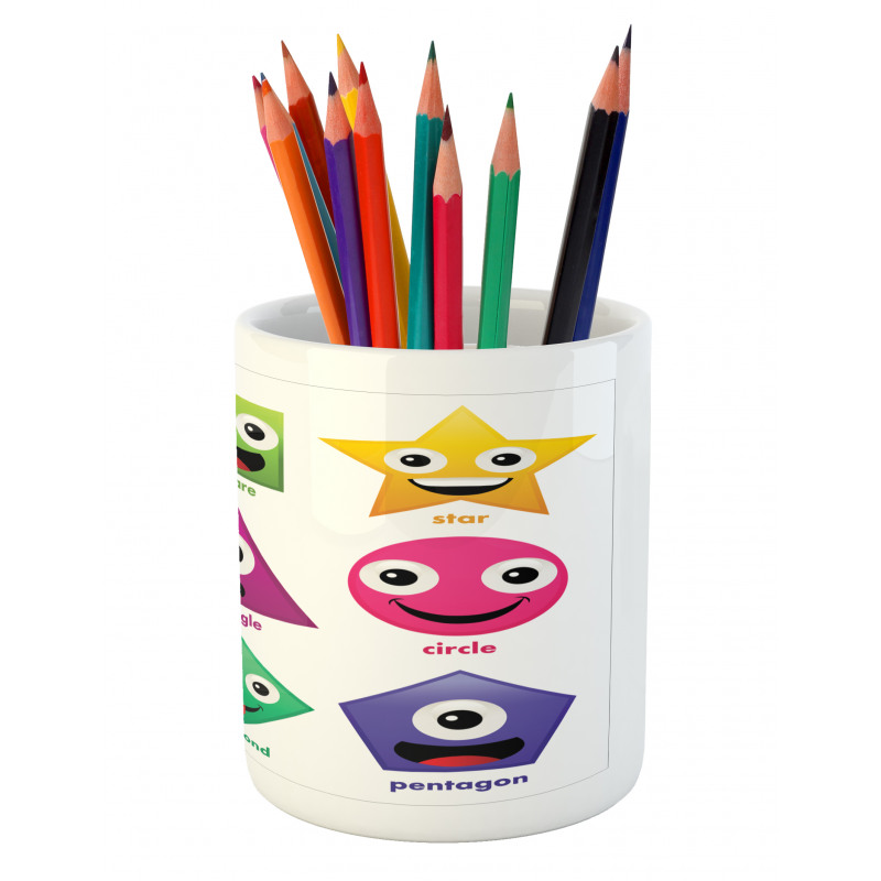 Shapes with Funny Faces Pencil Pen Holder