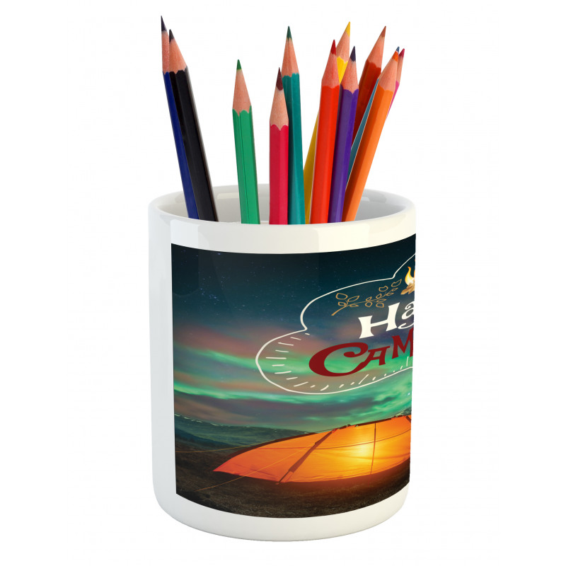 Aurora Borealis Tent Pencil Pen Holder