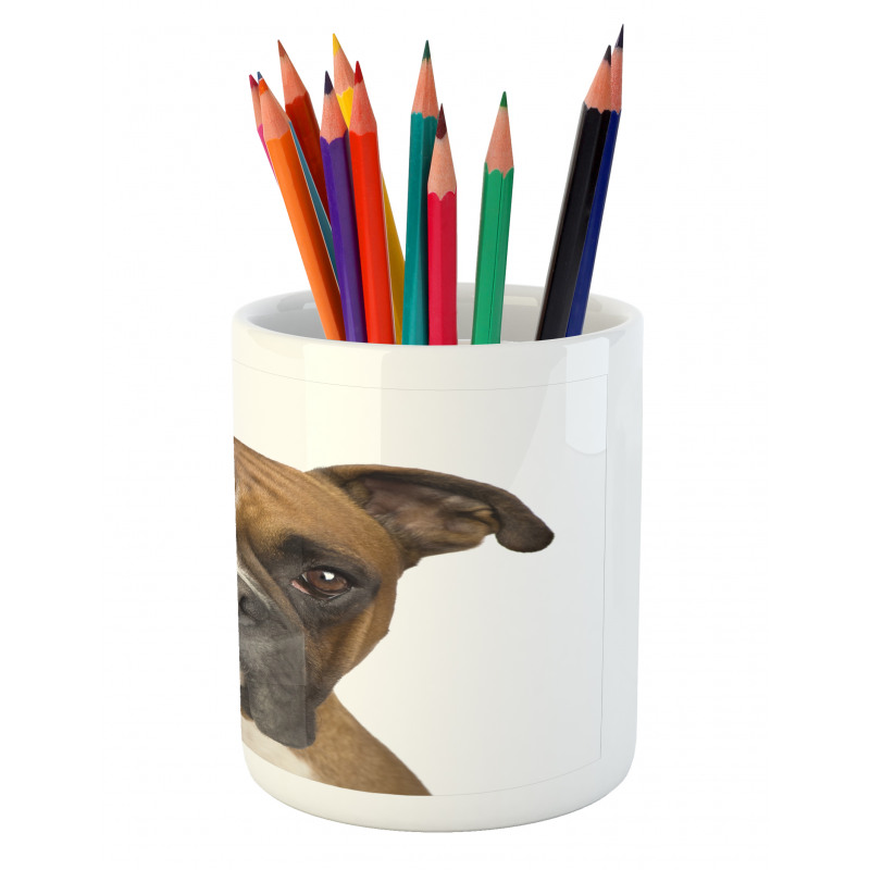 Purebred Dog Front View Pencil Pen Holder