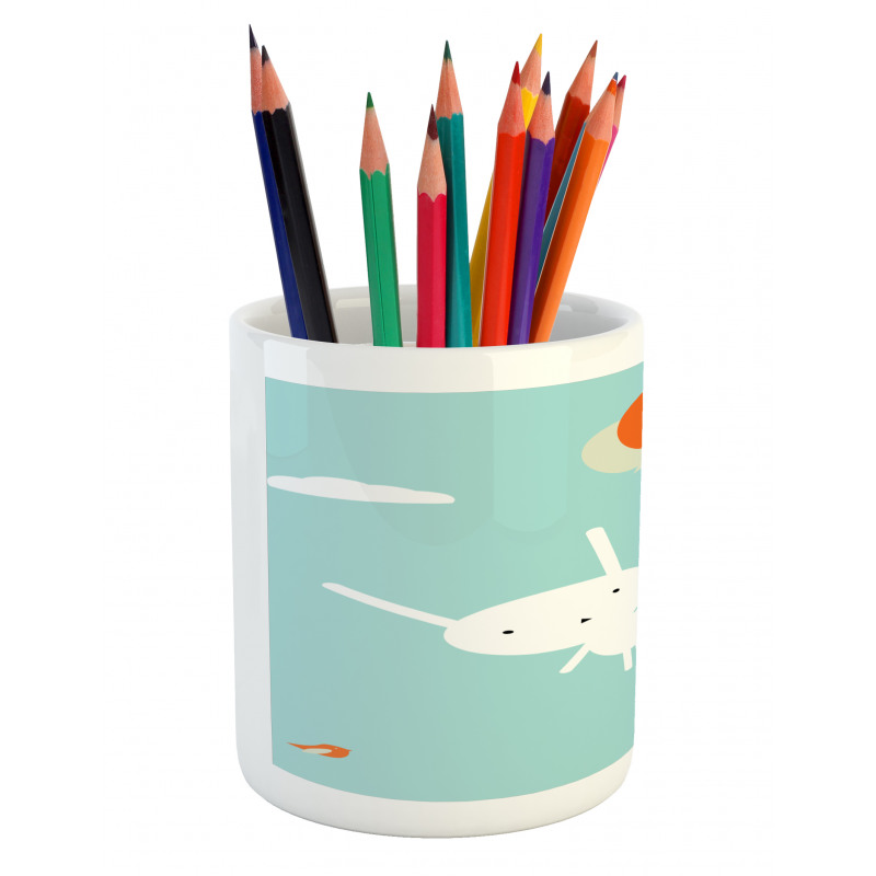 Flying Rabbit Balloons Sky Pencil Pen Holder