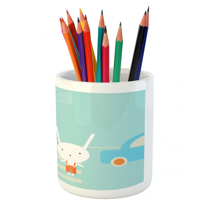 Traffic Rules Boy and Girl Pencil Pen Holder