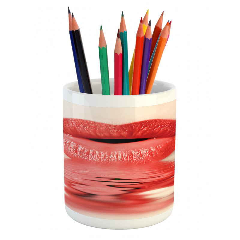 Female Blowing Kisses Pencil Pen Holder