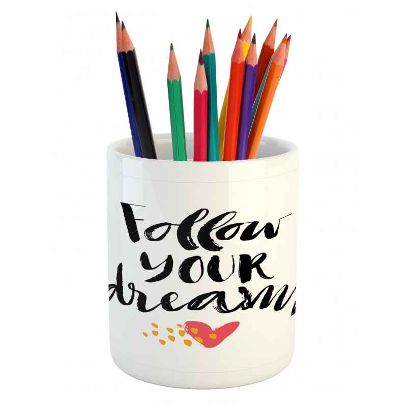 Hand Drawn Brush Lettering Pencil Pen Holder