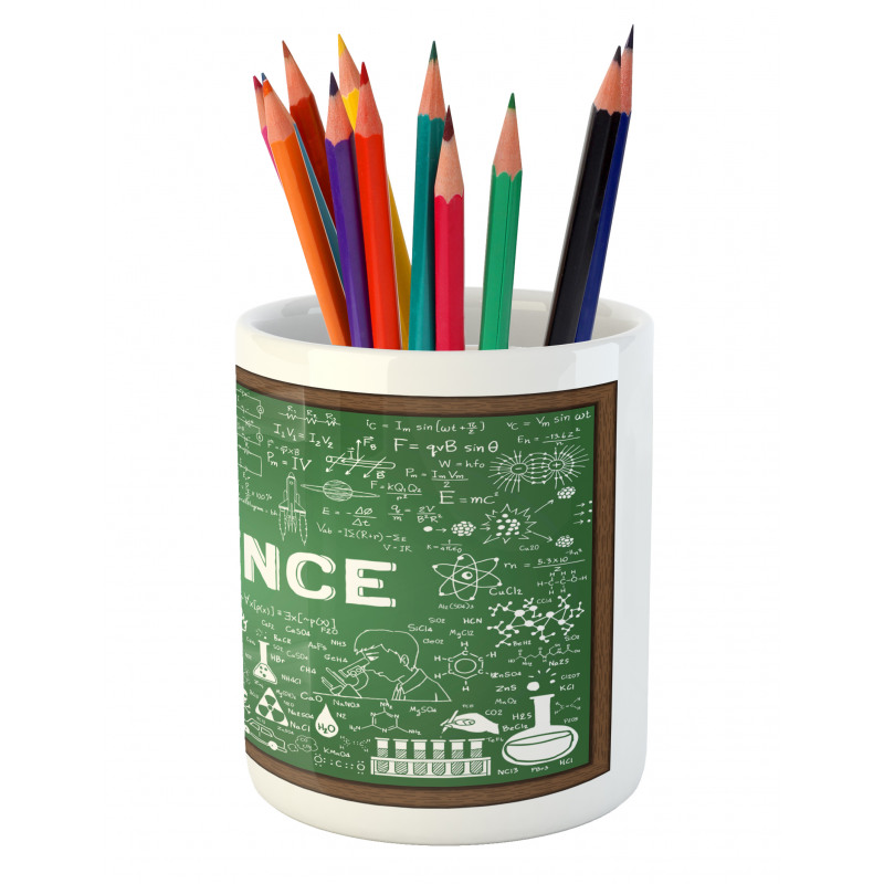 Science Word on Chalkboard Pencil Pen Holder