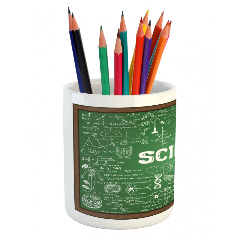 Science Word on Chalkboard Pencil Pen Holder