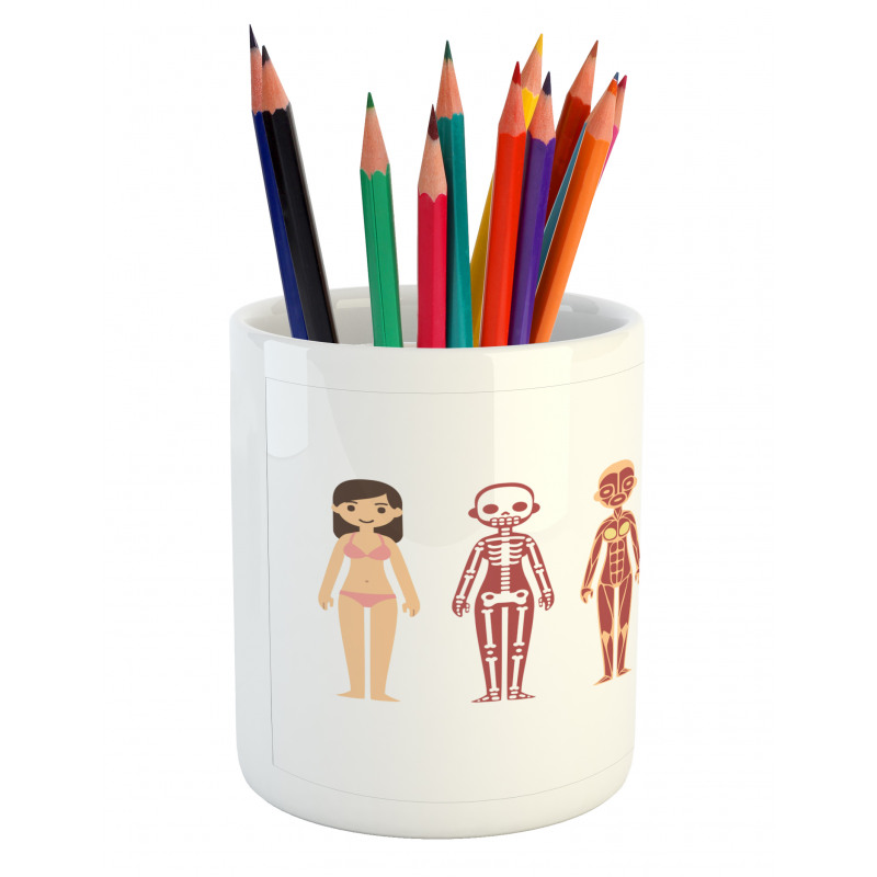 Female Body Anatomy Chart Pencil Pen Holder