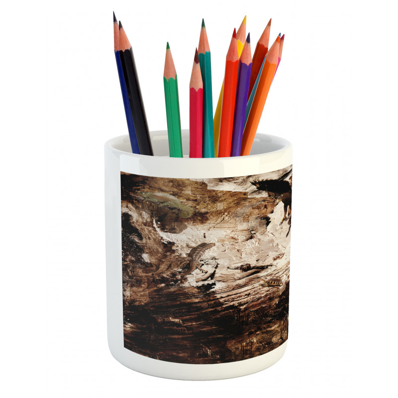 Lion and Hawk Pencil Pen Holder