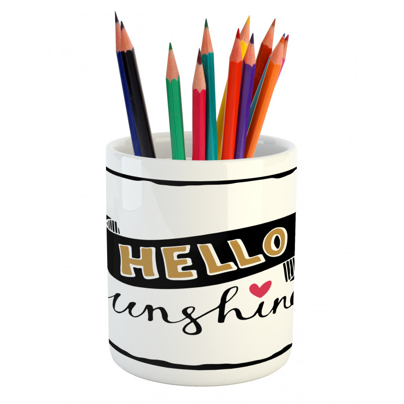 Grunge Effect Words Pencil Pen Holder