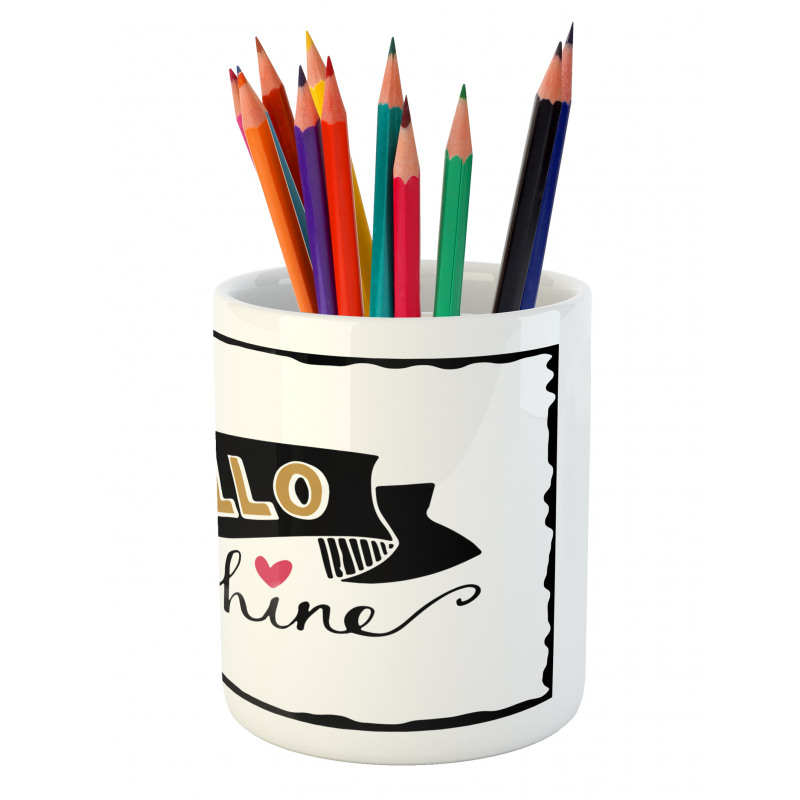 Grunge Effect Words Pencil Pen Holder