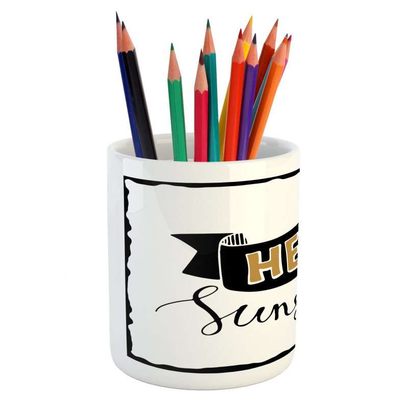 Grunge Effect Words Pencil Pen Holder