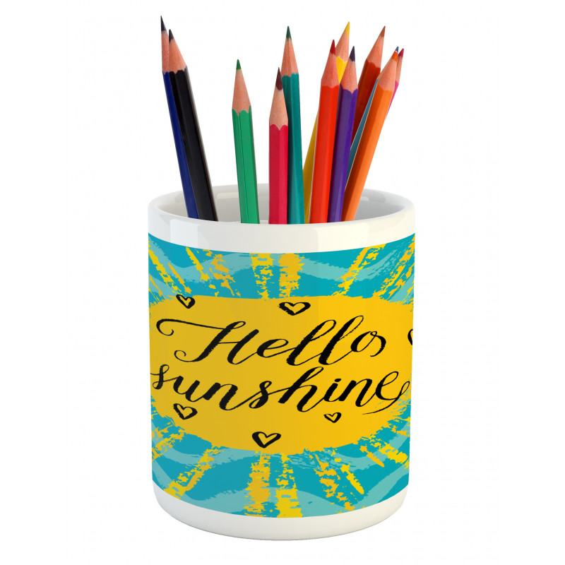 Sun Motif Stripes Pencil Pen Holder