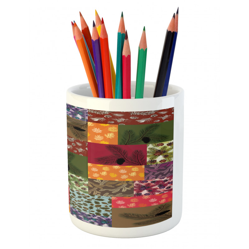 Colorful Pine Squares Art Pencil Pen Holder