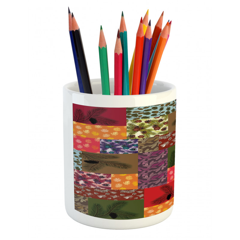 Colorful Pine Squares Art Pencil Pen Holder