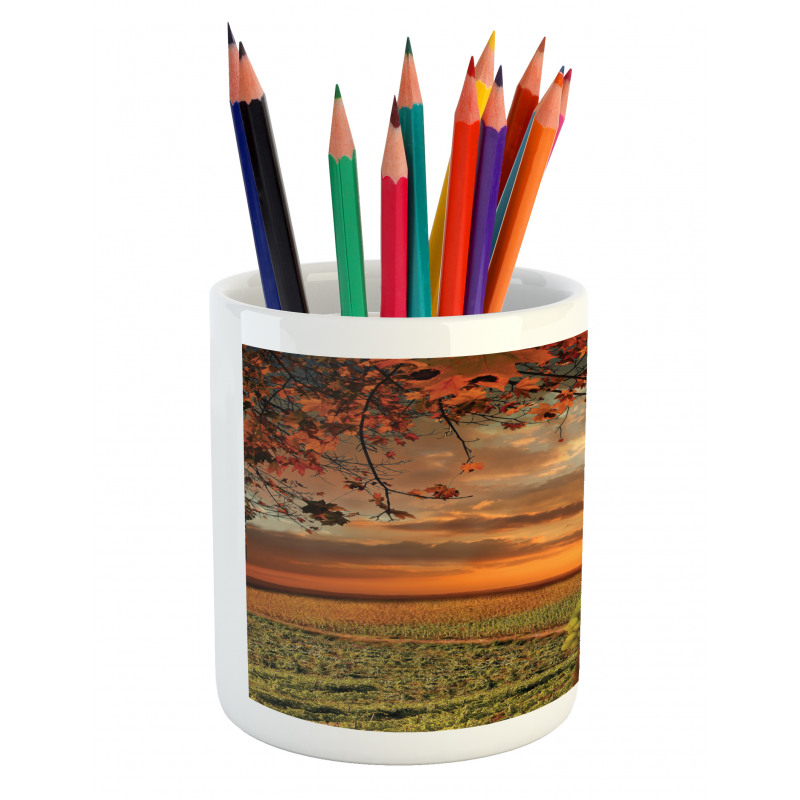 Tuscany Land Rural Field View Pencil Pen Holder
