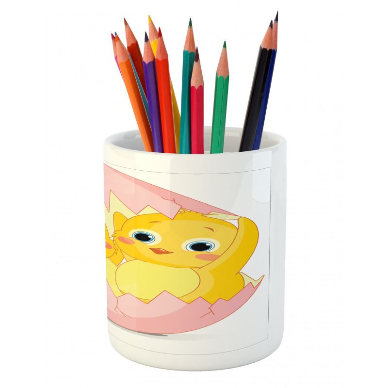 Daffodil Chicks Cracked Egg Pencil Pen Holder