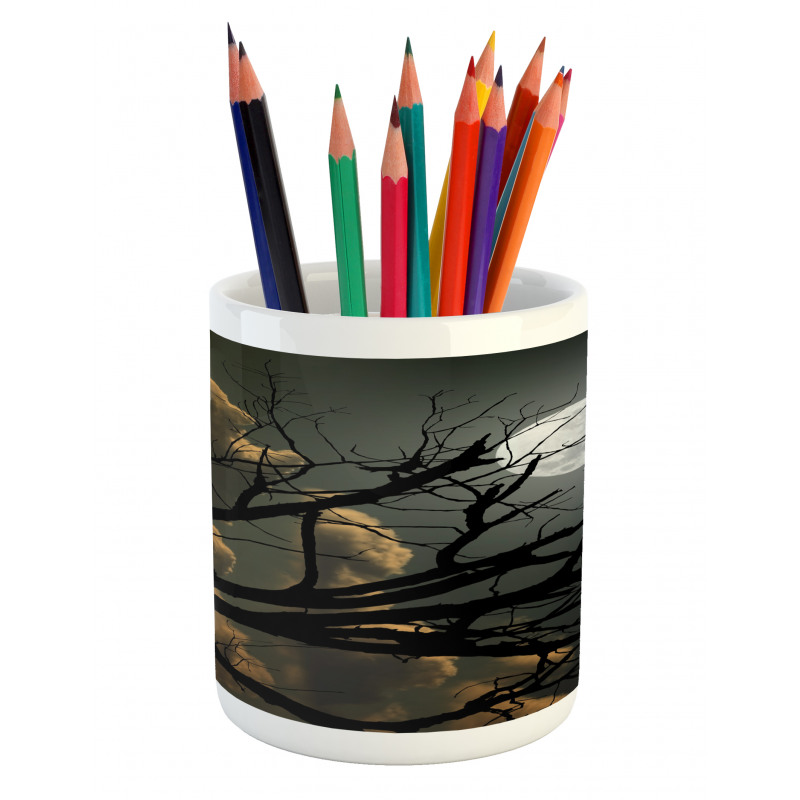 Bare Branches and Full Moon Pencil Pen Holder