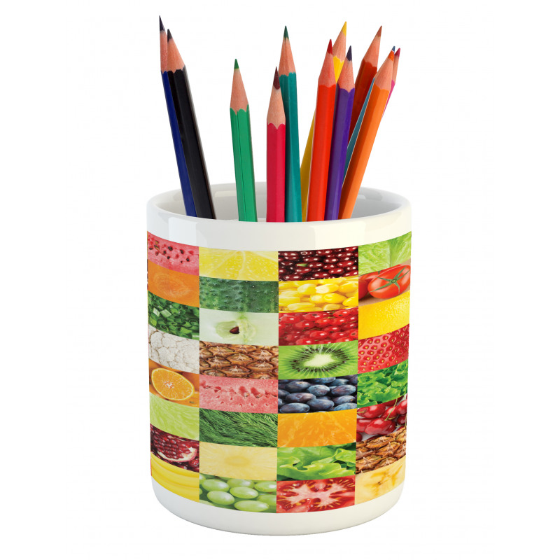 Healthy Fresh Food Squares Pencil Pen Holder