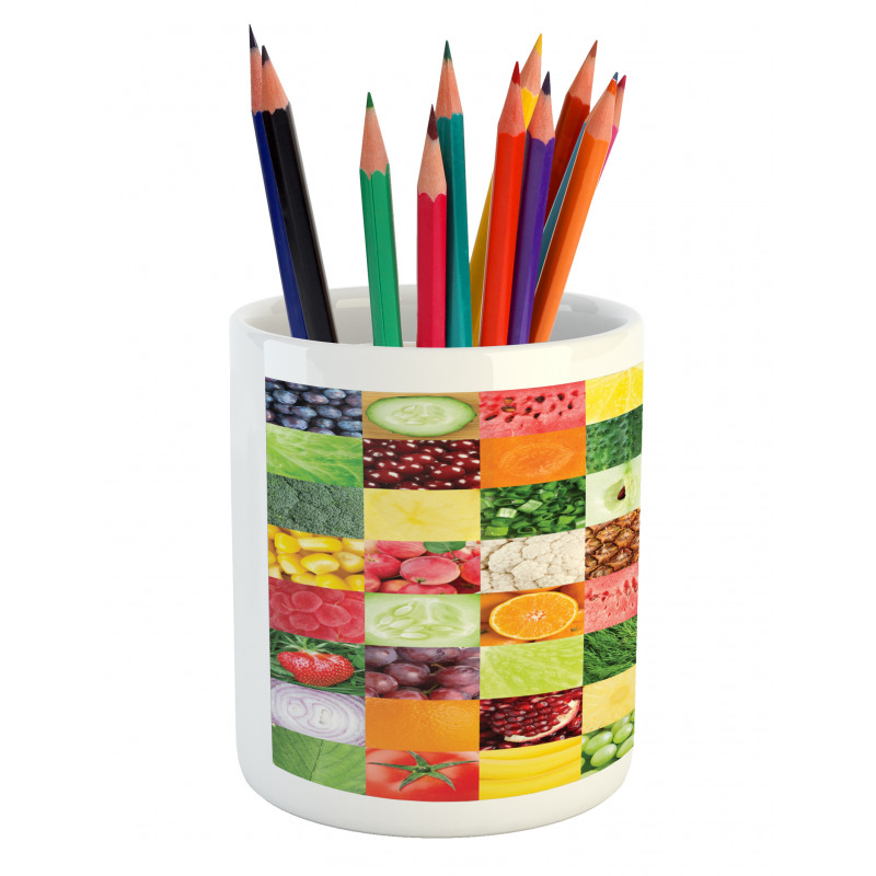 Healthy Fresh Food Squares Pencil Pen Holder