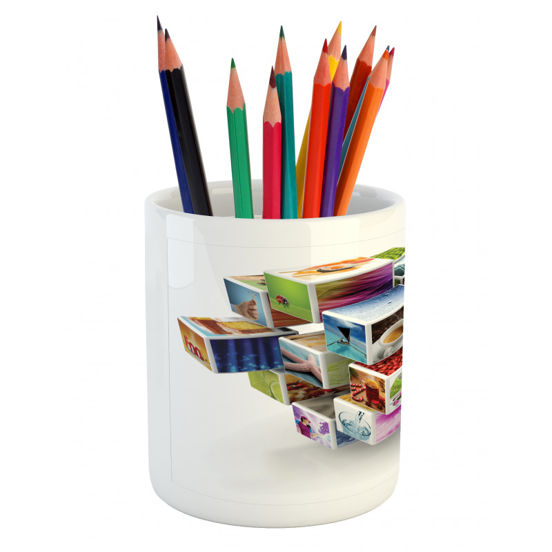 Colorful Life Style Photos Pencil Pen Holder