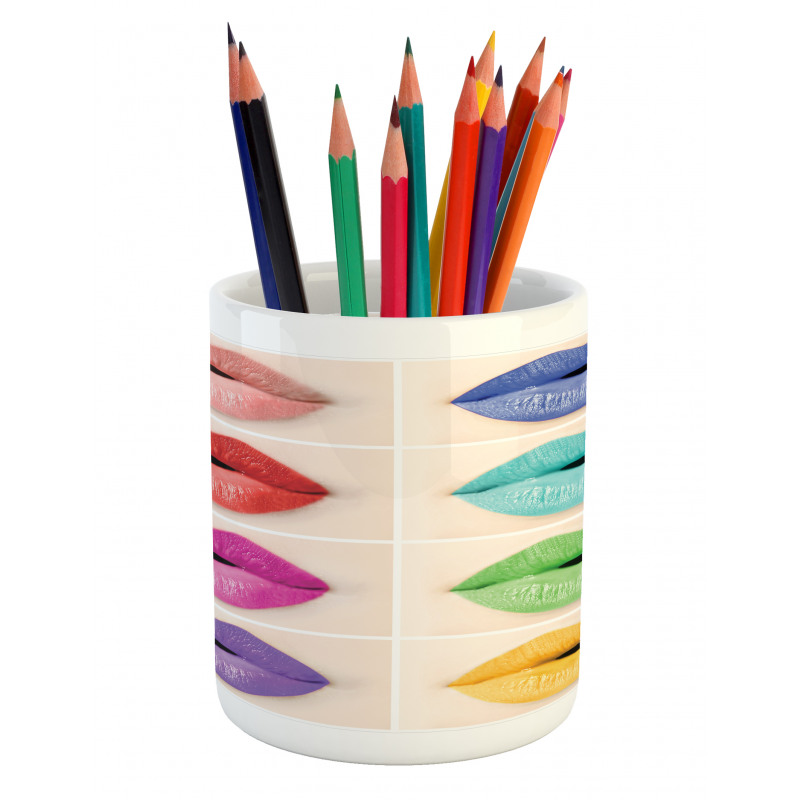 Several Color Lips Palette Pencil Pen Holder