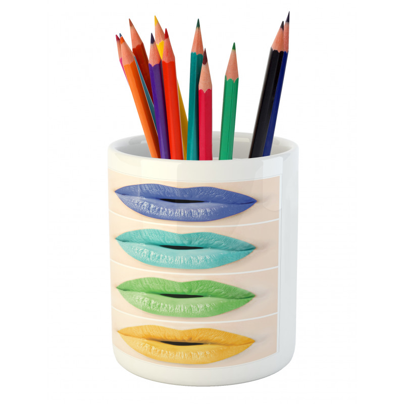 Several Color Lips Palette Pencil Pen Holder