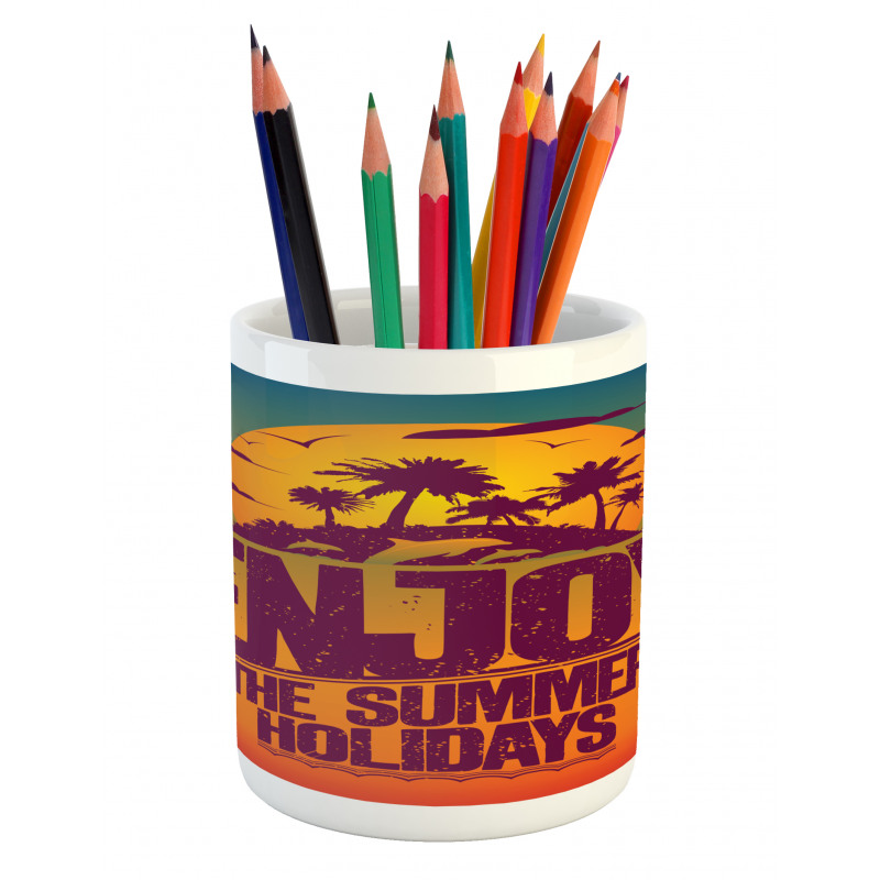 Tropical Island Enjoy Summer Pencil Pen Holder