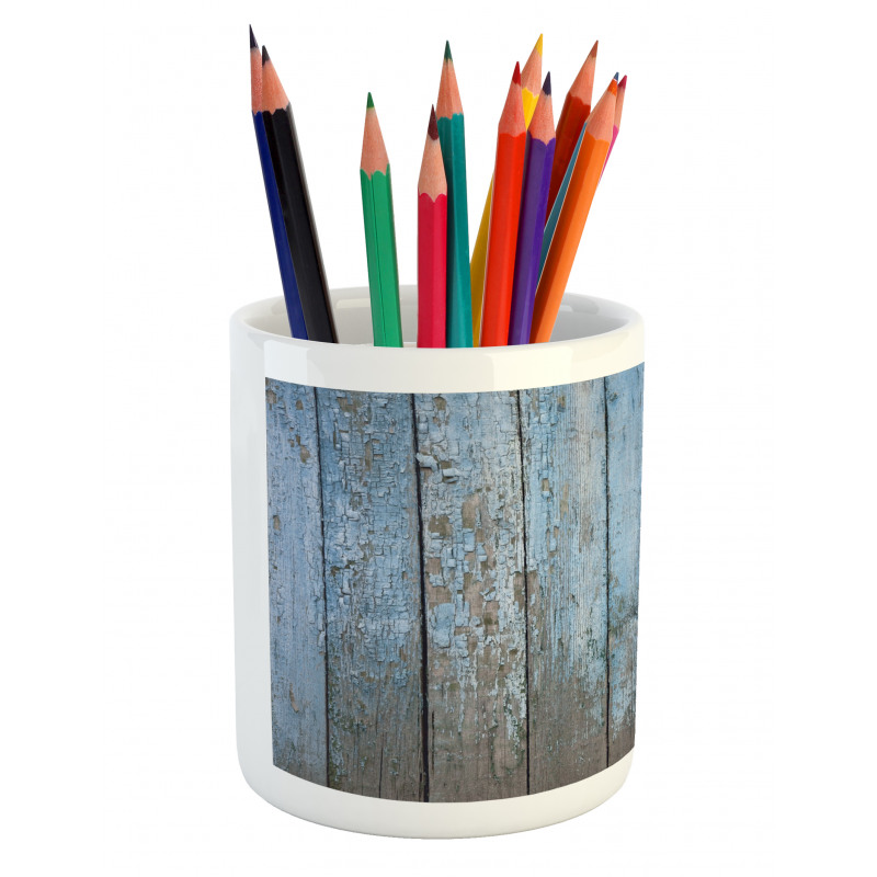 Grungy Painted Wooden Fence Pencil Pen Holder