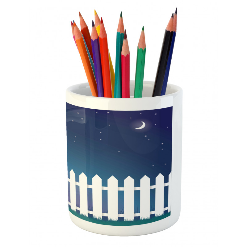 Starry Night with Crescent Pencil Pen Holder