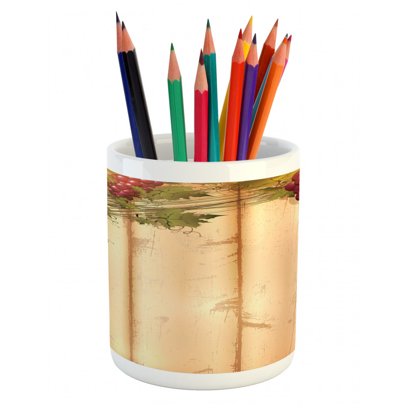 Grapes Wooden Illustration Pencil Pen Holder