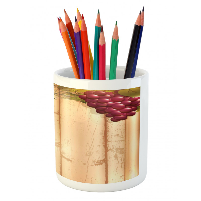 Grapes Wooden Illustration Pencil Pen Holder