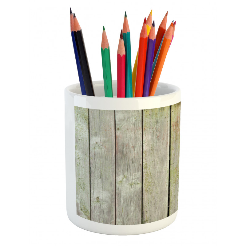 Old Rural Grungy Wooden Fence Pencil Pen Holder