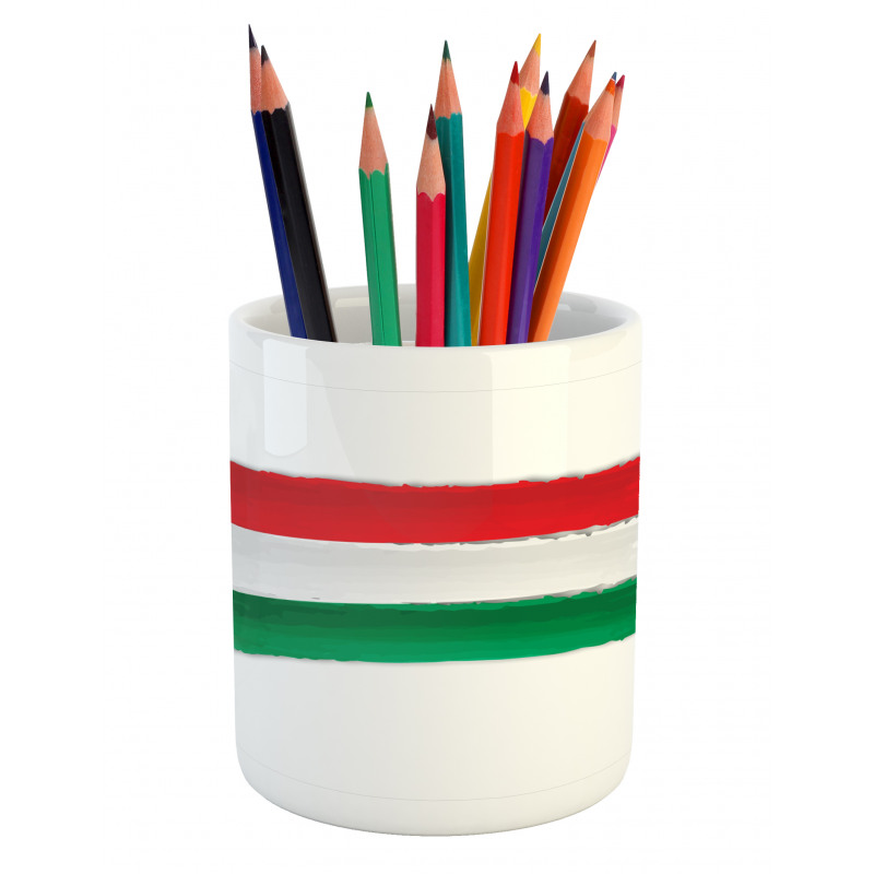 Hungarian Flag Brush Colors Pencil Pen Holder