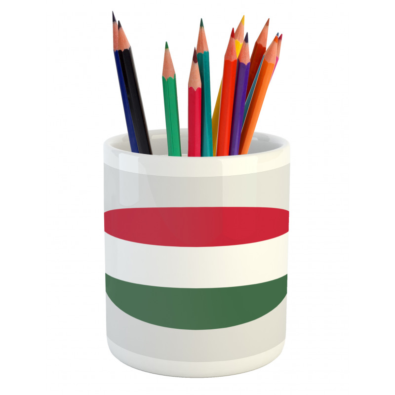 Hungarian Flag Round Symbol Pencil Pen Holder