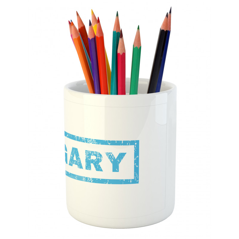 Country Name Stamp Style Pencil Pen Holder