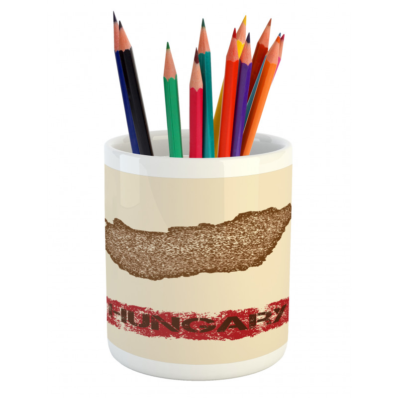 Distress Style Country Map Pencil Pen Holder