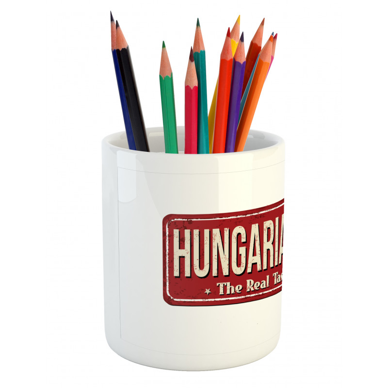 Hungarian Cuisine Vintage Pencil Pen Holder