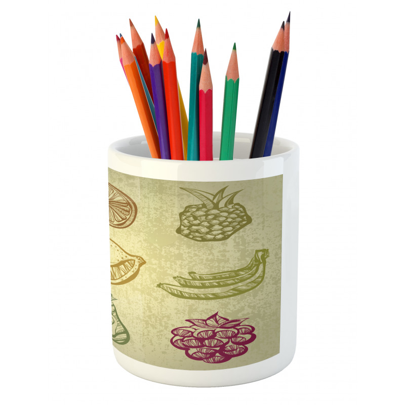 Kiwi Pineapple Grapes Berries Pencil Pen Holder