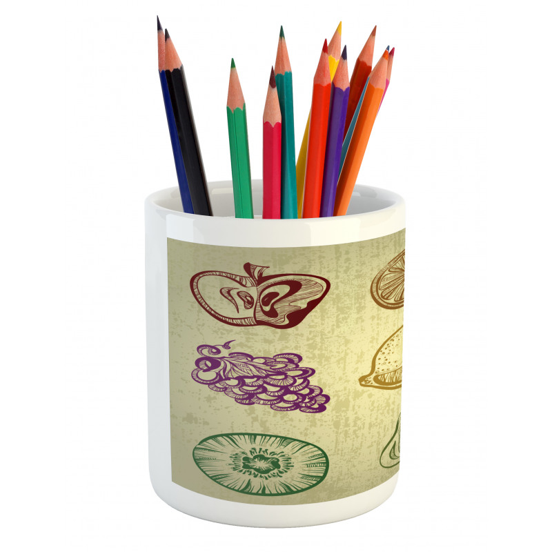 Kiwi Pineapple Grapes Berries Pencil Pen Holder