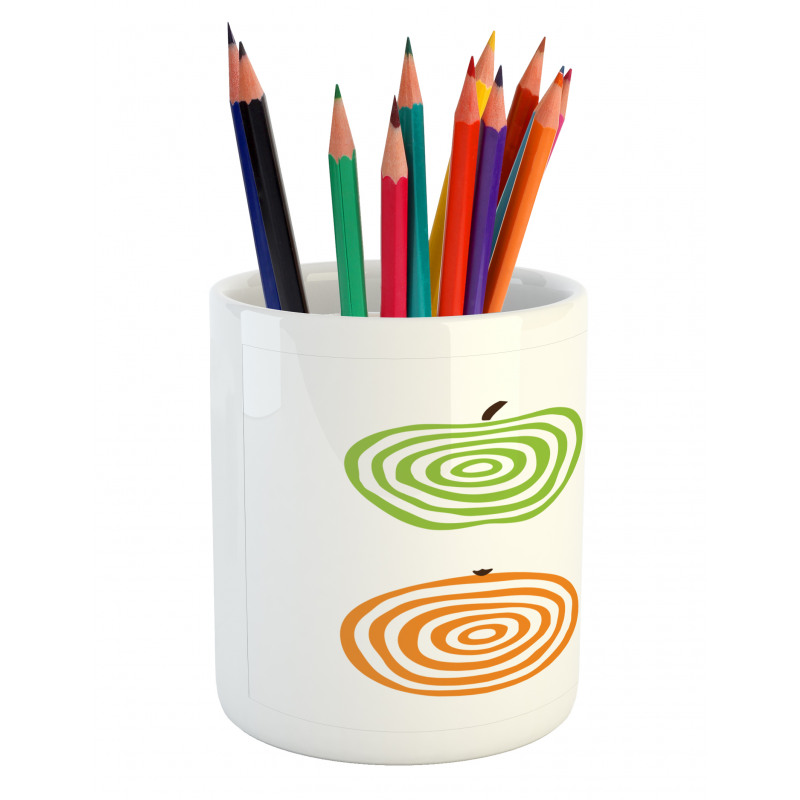 Apples Pear and Orange Line Pencil Pen Holder