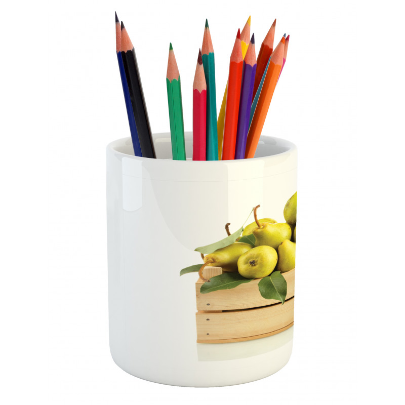 Wooden Basket of Summer Fruit Pencil Pen Holder