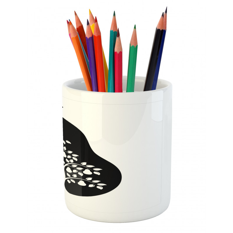 Monochrome Tree in a Fruit Pencil Pen Holder