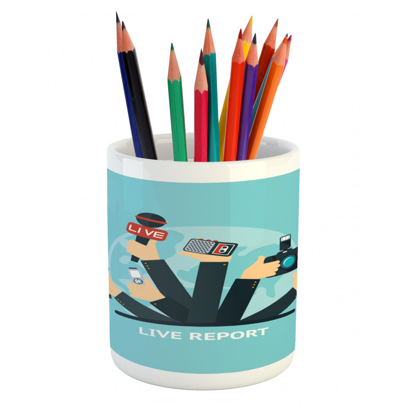 News Time Live Reporters Pencil Pen Holder