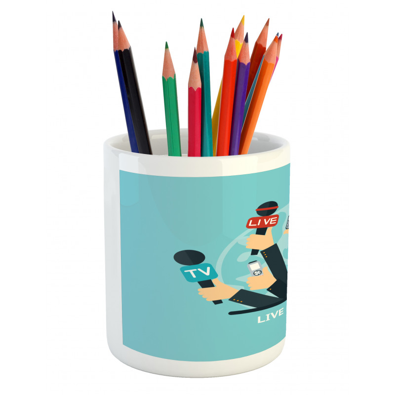 News Time Live Reporters Pencil Pen Holder