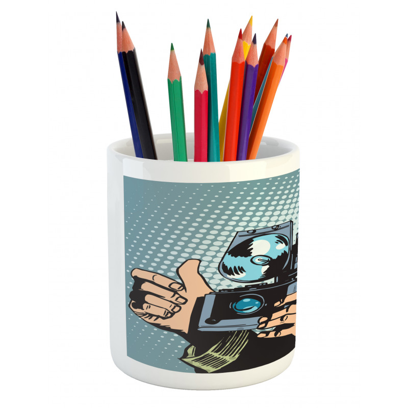 Comic Strip Photographer Pencil Pen Holder