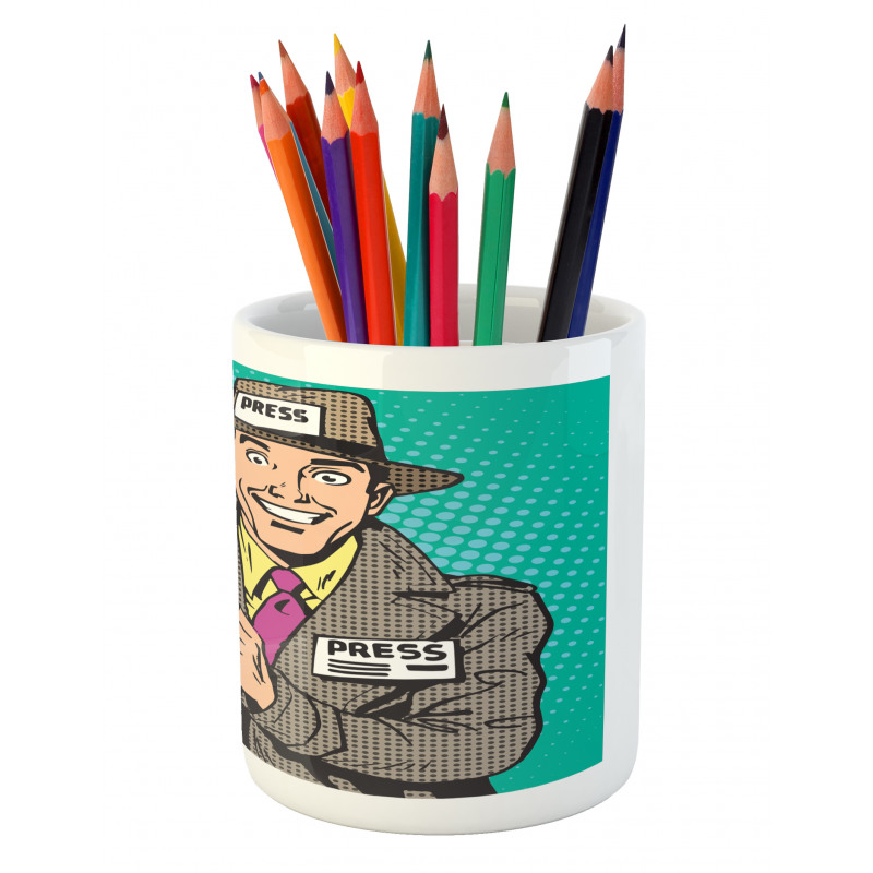 Press Reporter Pop Art Pencil Pen Holder