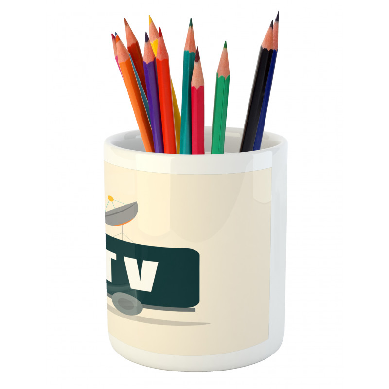 News Media Media Truck Pencil Pen Holder