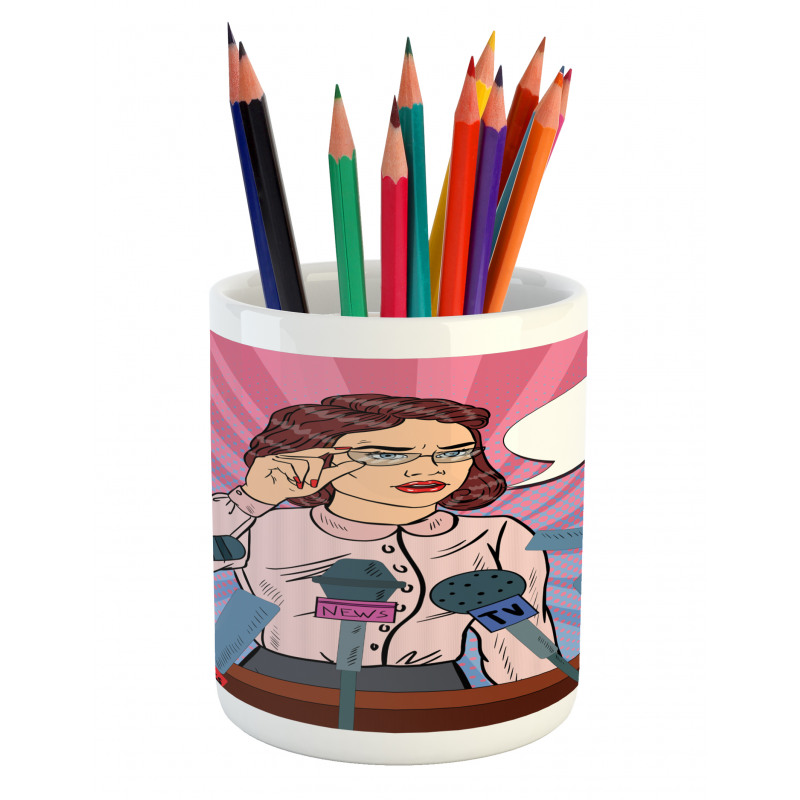 Politician Woman Press Pencil Pen Holder