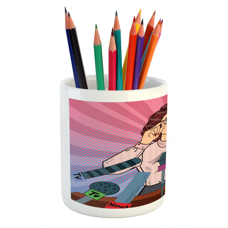 Politician Woman Press Pencil Pen Holder